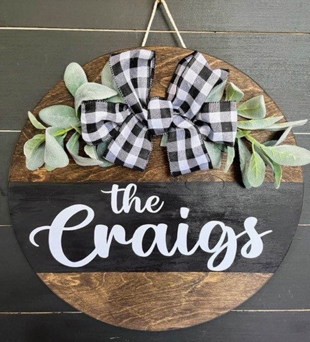 Front Door Sign Last Name Farmhouse Etsy