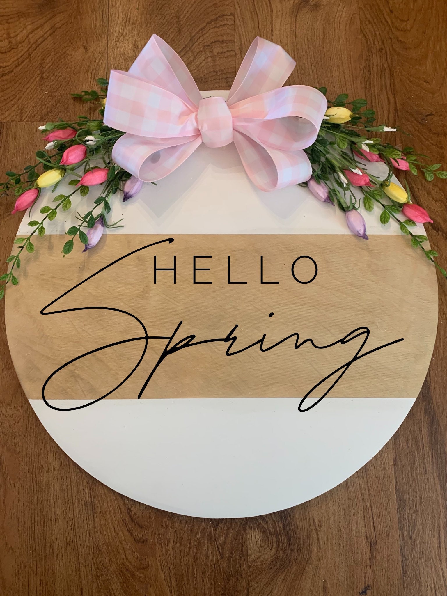 Hello Spring Door Sign Spring Door Hanger Spring Decor Etsy