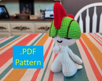 Patrón PDF para el Pokémon amigurumi de Ralts