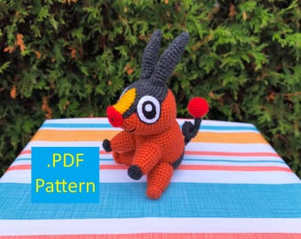 Patrón PDF para Tepig Crochet Amigurumi Pokemon