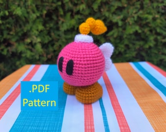 Patrón PDF para Bombette Crochet Amigurumi Paper Mario