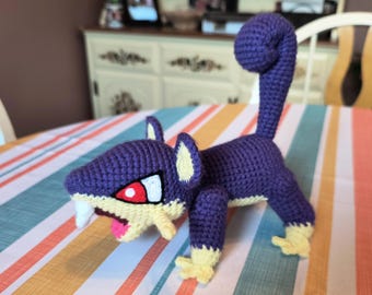 Patrón PDF para Rattata Crochet Pokemon Amigurumi