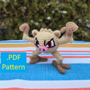 PDF-mönster för Mankey Crochet Amigurumi Pokemon