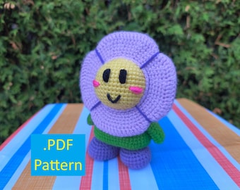 Patrón PDF para el amigurumi de crochet Crazee Dayzee de Paper Mario