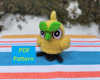 Patrón en PDF para tejer amigurumis de Pokémon en ganchillo marrón.