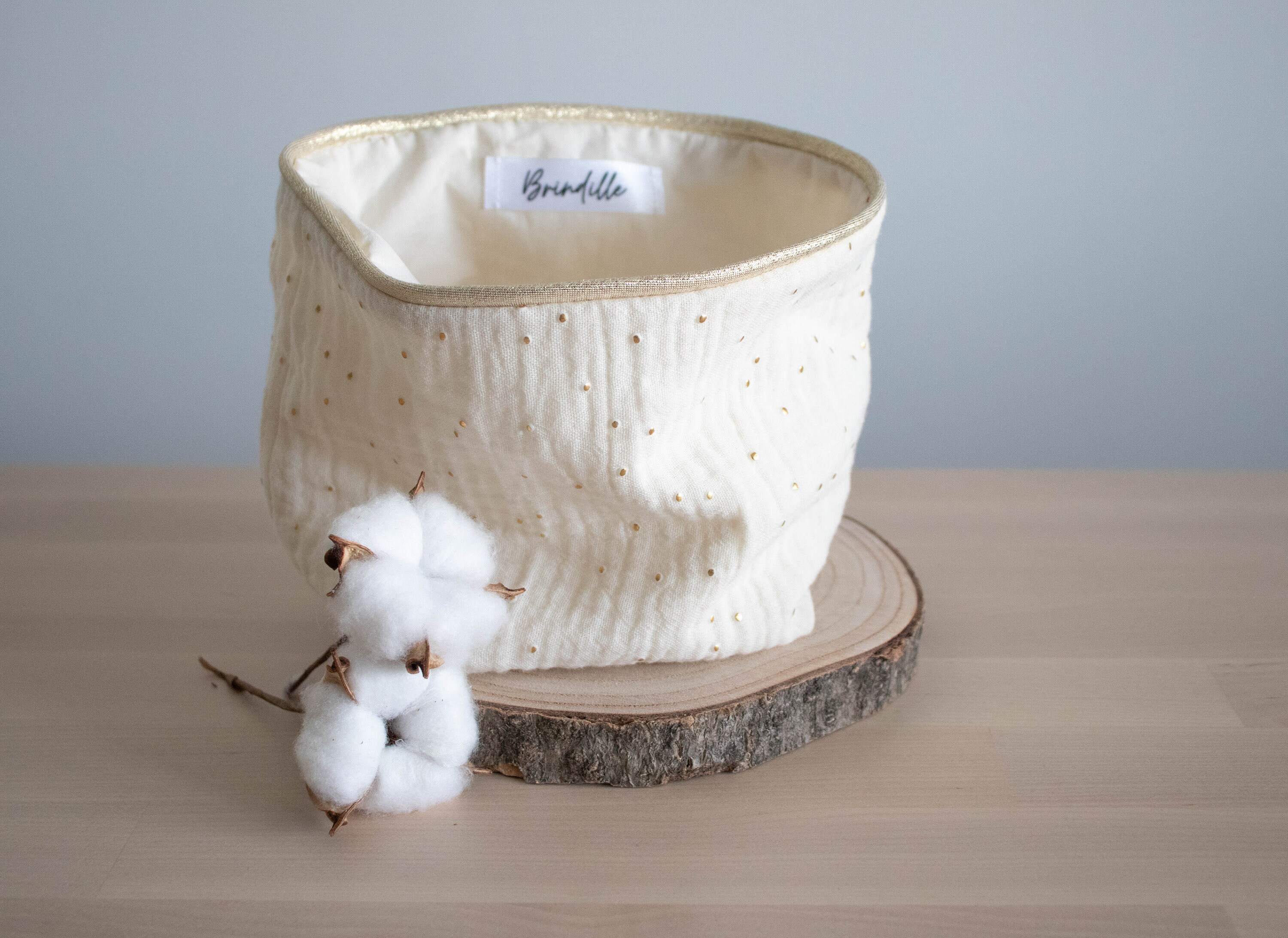 Panière Double Gaze - Ecru