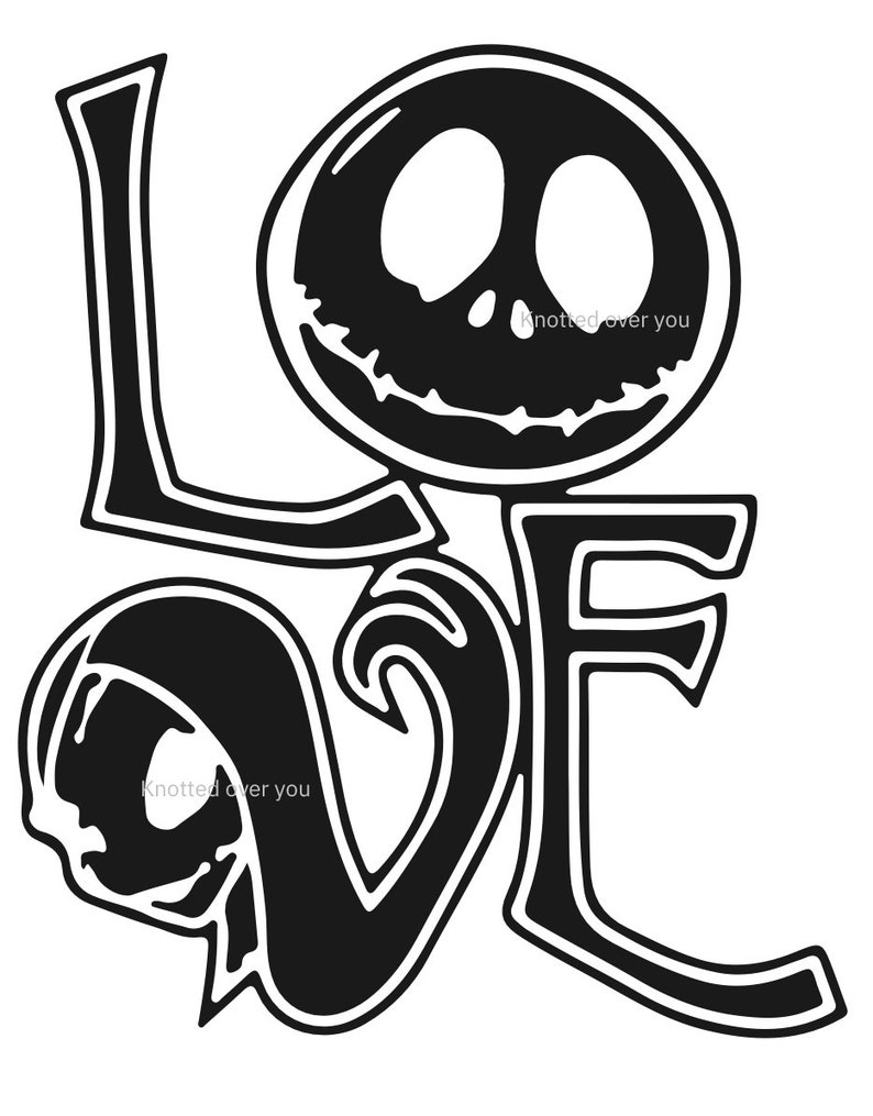 Jack and Sally Love SVG Digital Download Cricut Silhouette Etsy