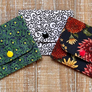 Monedero de tela para tarjetas, minimonedero, monedero de mujer, monedero minimalista, tarjetero