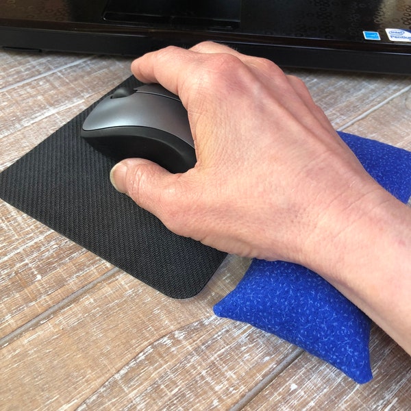 Handmade Mouse Wrist Rest: Flaxseed & Rice Filled Cotton