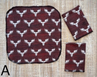 Flannel Cloth Napkins - Set of 6 - Reusable Zero Waste Wipes