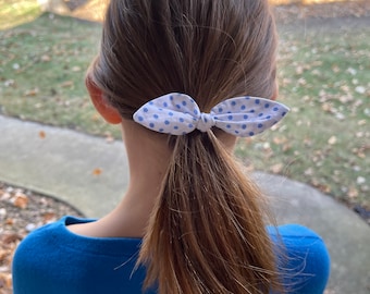Cotton Fabric Hair Ties: Set of Six Ponytail Holders