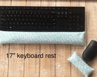 Handmade Keyboard and Mouse Wrist Rest Set: Flaxseed & Rice Filling