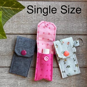 Handmade Cotton Lip Balm Holder: Keychain Pouch, Chapstick Holder