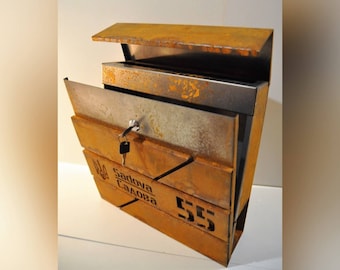 Custom Wall mount Cor-ten steel mailbox | Modern personalizable Corten PostBox | Unique personalized Mail Box