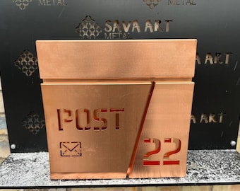 PURE COPPER Personalized Mail box | Modern Wall mount 100% Copper letter box | Unique personalized Post Box