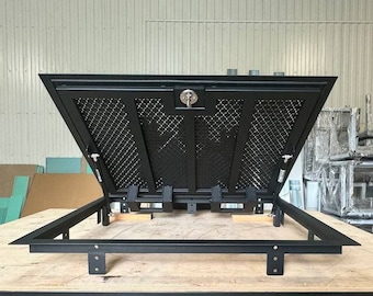 Bespoke Ventilated Steel Floor Hatch with Custom Lasercut Pattern - Made-to-Measure Steel Floor Access Door