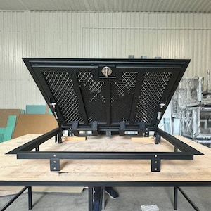 Bespoke Ventilated Steel Floor Hatch with Custom Lasercut Pattern - Made-to-Measure Steel Floor Access Door