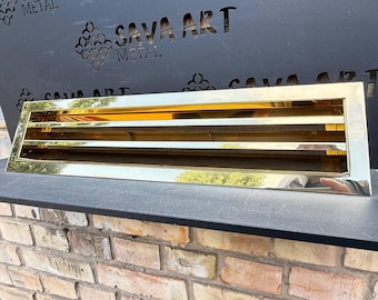 Fully customized PURE BRASS Air Grilles, Custom Vent Covers, Air Registersl, Air diffusers, Ventilation Grilles with angled slats