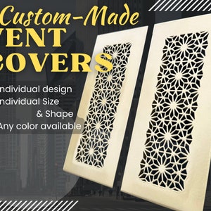 Personalized Metal Flat Air Passage Grates - Bespoke Metal Flat Air Ventilation Panels - Custom Metal Flat HVAC Registers