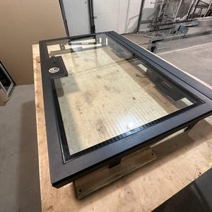 Made-to-order bespoke Glass Floor Door with Key lock system - Unique Glass Cellar Access Panel Unit - Custom Glass Floor Hatch