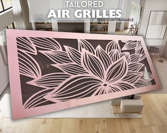Tailored Metal Framed Air Flow Screens - Handcrafted Metal HVAC Grilles with Rear Flange - Personalized Metal Framed Air Passage Grates