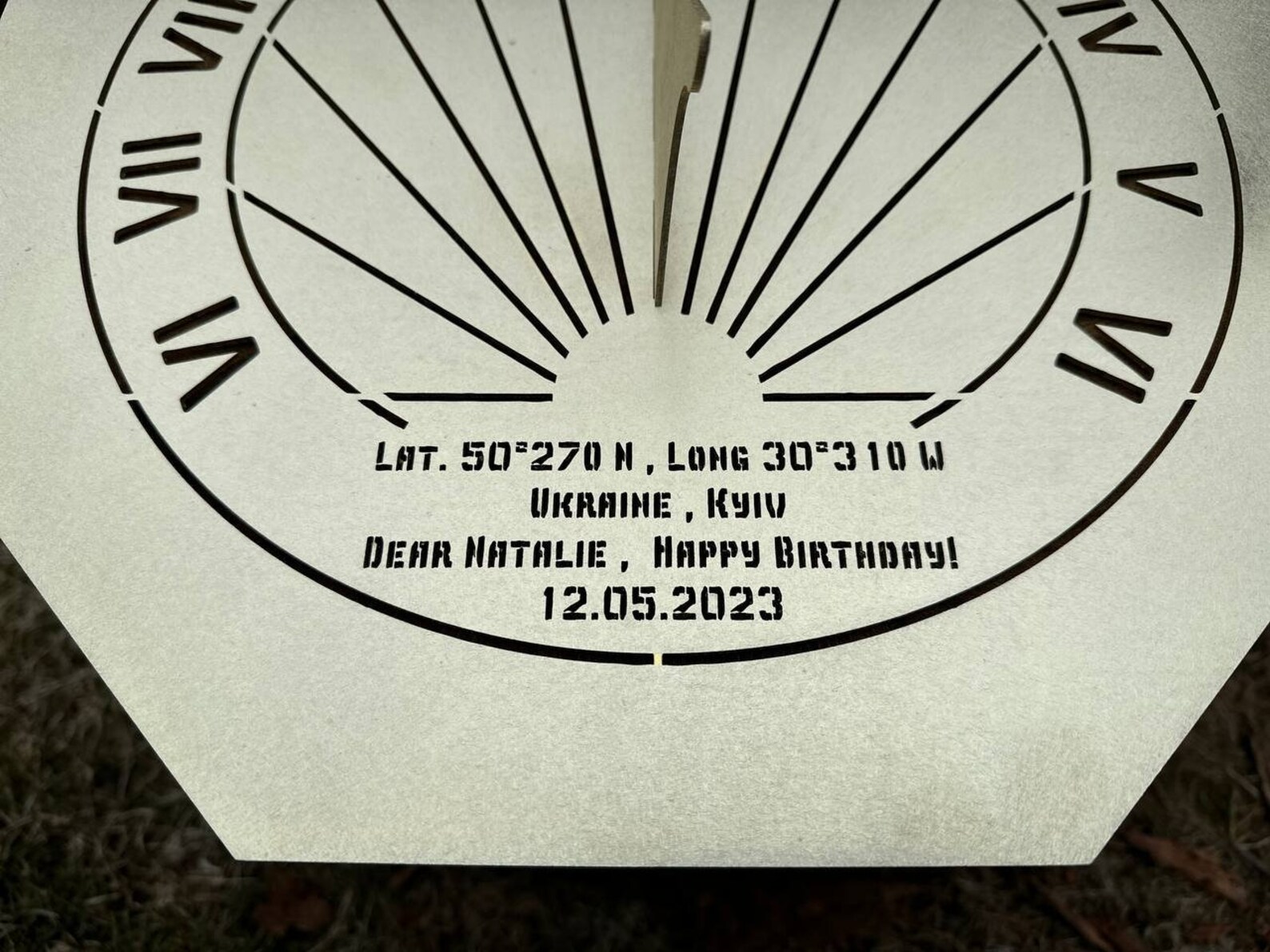 Custom Engraved Metal Sundial | Personalised Anniversary Gift | Steel ...