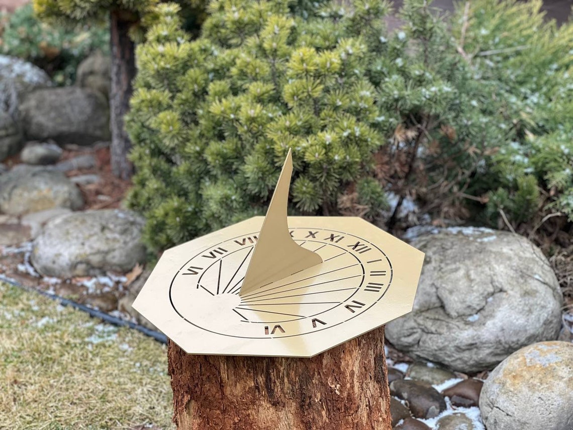 Custom Engraved Metal Sundial | Personalised Anniversary Gift | Steel ...