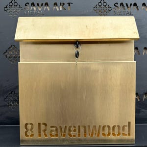 PURE BRASS Personalized Letter Box | Modern Wall mount Brass Mailbox | Unique personalized Post Box