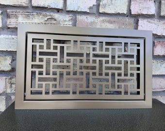 Custom SIZE and DESIGN Metal Air Return Filtered Vent Covers with Hinges and Latches + push-to-open lock system