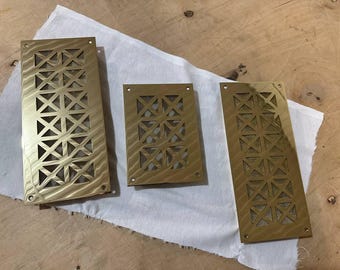 Made-to-Order Solid Brass Air Vent Grilles - Custom Design with No Limits. Max Width/Length - 60 x 80 inches