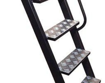 Custom Size Steel Frame Basement Ladder – Aluminum Steps, Optional Handrail