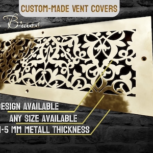 Fully customized PURE BRASS Air Grilles, Custom Vent Covers, Air Registersl, Air diffusers, Ventilation Grilles