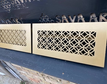 Custom-made Ventilation Grilles with Rear mounting Flange, 1mm thick Steel Vent Covers, HVAC Air Grates
