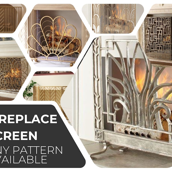 ANY SIZE & PATTERN Custom metal Fireplace screen | Personalised Fireplace accessoires