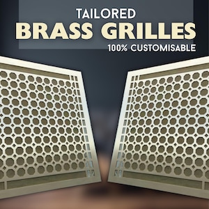 Fully customized PURE BRASS Air Grilles, Custom Vent Covers, Air Grates, Air diffusers, Ventilation Grilles