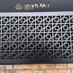 Personalized Metal Framed Air Passage Grilles - Bespoke Home Enhancements - Artisan Metal Framed Air Flow Panels