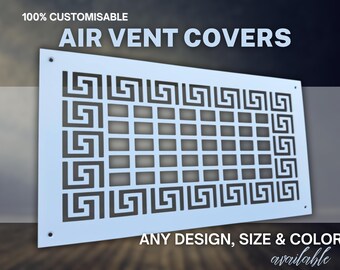 Unique Air Vent Covers - Personalized Metal Air Grilles with Reaf Flange - Made-to-Order Metal Rear Mounting HVAC Diffusers