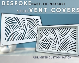 Customizable Metal Flat Ventilation Grilles - Personalized Flat Air Vent Covers - 1mm thick Wall/Ceiling mount steel Grates