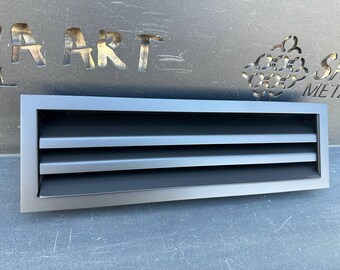 Artisan Metal Air Passage Air Grille with Internal Frame and Agled Slats - Rear Mounting Custom Metal Air Diffusers