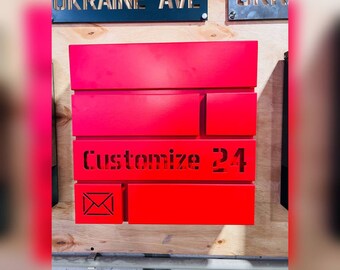 Custom wall mount mailbox | Modern Colored black Metal PostBox | Unique personalized Mail Box