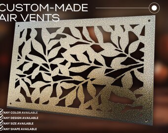 Custom Metal HVAC Diffusers with Rear Flange - Artisan Metal Framed Air Flow Panels - Tailored Metal Framed HVAC Grates