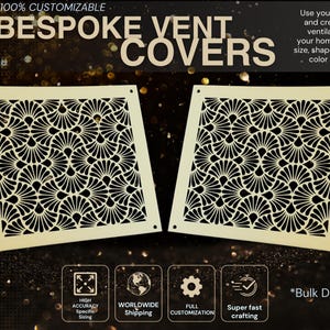 Custom-made vent Covers with Rear Mount - Personalized Air Vent Grilles - Handcrafted with 1mm Precision