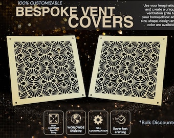 Custom-made vent Covers with Rear Mount - Personalized Air Vent Grilles - Handcrafted with 1mm Precision