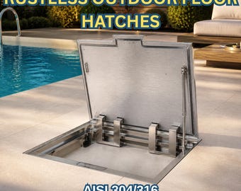 Escotilla de piso de acero inoxidable de tamaño y forma personalizados – Puerta de acceso hecha a medida (ACERO INOXIDABLE AISI 304/316) Totalmente inoxidable