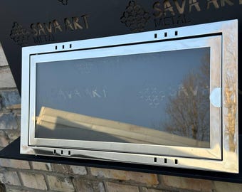 ANY SIZE | Decorative Stainless Steel access panels with tempered glass door | Custom shape & size available