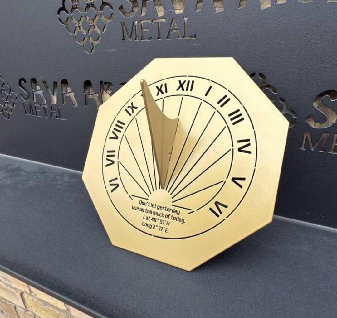 Custom Engraved Metal Sundial | Personalised Anniversary Gift | Steel ...