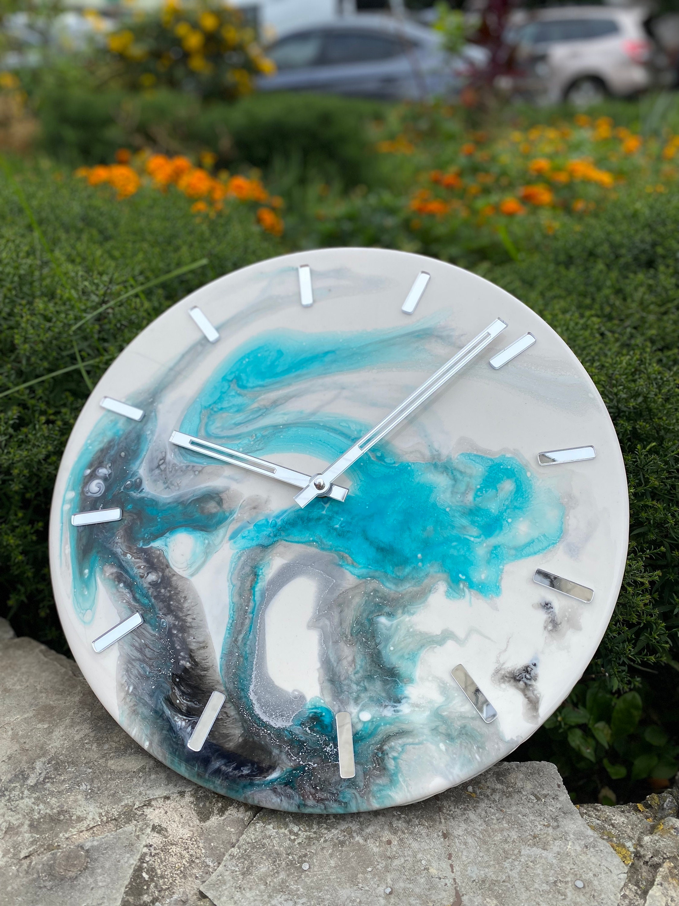 Epoxy Wall Clock Resin Wall Clock Acrylic Clock Unique Etsy