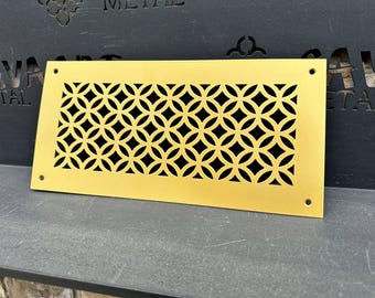 Custom Metal Flat HVAC Registers - Personalized Metal Framed Air Passage Grilles - Made-to-Order Metal Framed HVAC Diffusers
