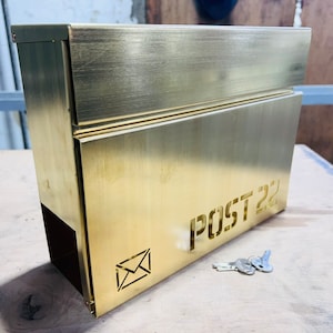 PURE BRASS Personalized Letter Box | Modern Wall mount Brass Mailbox | Unique personalized Post Box