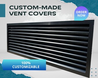 Artisan Metal Air Passage Grates with Rear Flange - Rear Mounting Custom Metal Air Diffusers - Tailored Metal Air Flow Panels